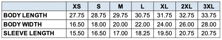 Sizing Chart